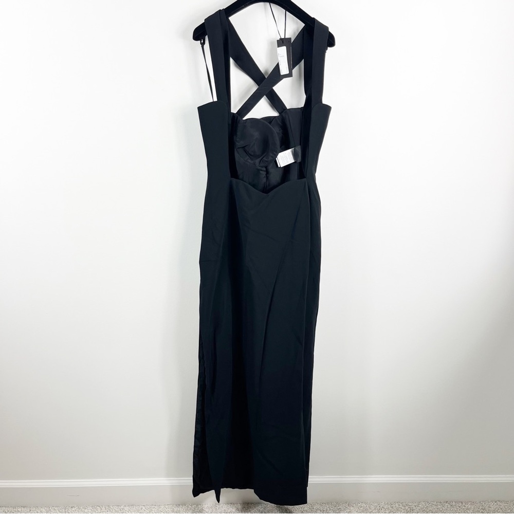 Versace Runway Sleeveless Bustier Criss Cross Strap Evening Gown 8 NWT Black - Picture 12 of 16